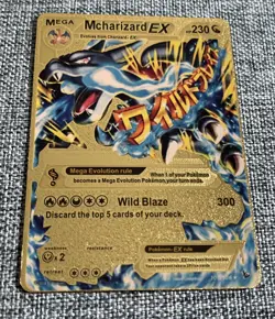 Mcharizard EX Mega M Charizard Gold Foil Fan Art Pokemon Card 230HP - Image 1