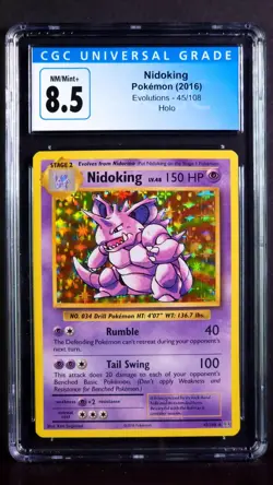 Nidoking Holo 45/108 XY Evolutions NM/Mint+ CGC 8.5 Graded Pokemon Card 2016 - Image 2