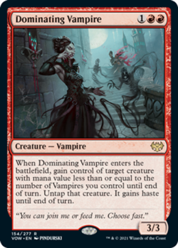 1 x Dominating Vampire - Foil - Innistrad: Crimson Vow - Light Play - MTG - Image 1