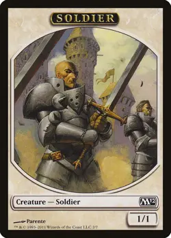 10 Soldier Tokens (02/07) Magic The Gathering Core Set 2012 (M12) MtG - Image 1
