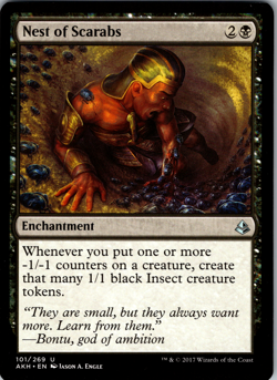 MTG Nest of Scarabs 101 Amonkhet LP+ Enchantment Magic The Gathering Black - Image 1