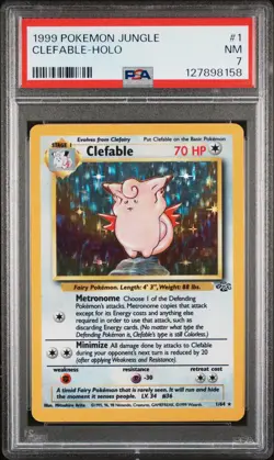 1999 POKEMON JUNGLE #1 CLEFABLE-HOLO PSA 7 - Image 1