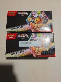 LOT OF 2 - Pokemon TCG Scarlet & Violet Prismatic Evolutions Surprise Box SEALED - Image 1