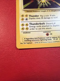 Pokemon TCG PACK FRESH LP-NM Base Set Holo Zapdos 16/102 1999 - Image 3