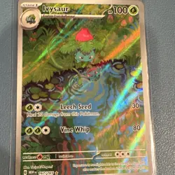 Pokemon TCG Ivysaur 167/165 Scarlet & Violet 151 Illustration Rare Full Art Holo - Image 1