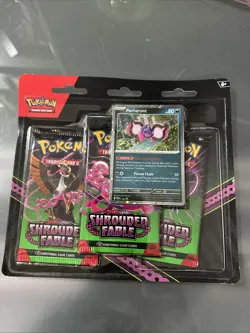 Pokemon TCG - Scarlet & Violet: Shrouded Fable - 3 Pack Blister Pecharunt Sealed - Image 1
