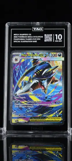 TAG 10 TOP 5 Mega Sharpedo ex 127/094 SIR Pokemon TCG Phantasmal Flames - Image 1