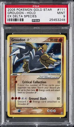 2005 POKEMON EX DELTA SPECIES GOLD STAR #111 GROUDON-HOLO PSA 9 - Image 1