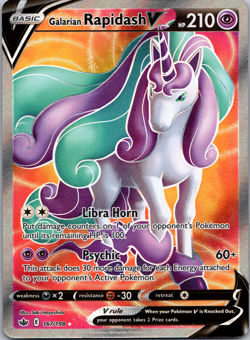 Galarian Rapidash V 167/198 NM PKMN SWSH06: Chilling Reign Full Art Ultra Rare - Image 1