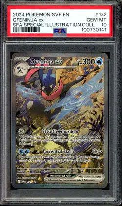PSA 10 Greninja ex SVP 132 Shrouded Fable SIR Promo Pokemon - Image 1