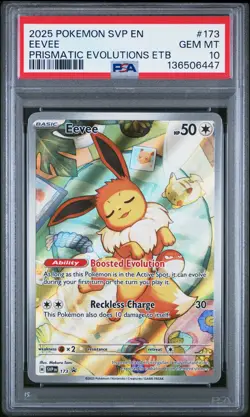 2025 POKEMON SVP EN-SV BLACK STAR PROMO #173 EEVEE PSA 10 - Image 1
