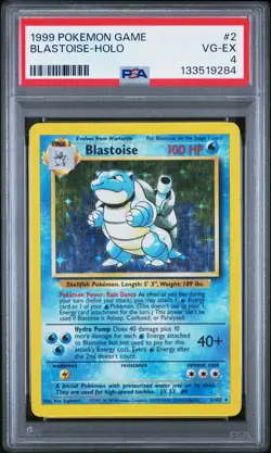1999 POKEMON GAME #2 BLASTOISE-HOLO PSA 4 - Image 1