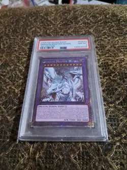 YUGIOH EN055 RA04 DRAGON MASTER MAGIA 1ST EDITION PLATINUM SECRET RARE PSA 8 - Image 3