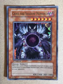 Caius the Shadow Monarch #SDDE-EN001 Yugioh Ultra Rare 1st Edition - Image 1