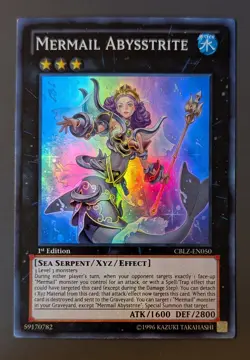 Mermail Abysstrite CBLZ-EN050 1st Edition Yu-Gi-Oh! Super Rare NM - Image 1