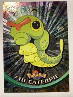 CATERPIE #10 Pokemon Card TCG FOIL Topps TV Animation - Image 1