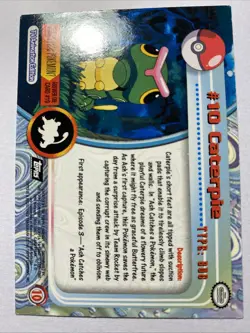 CATERPIE #10 Pokemon Card TCG FOIL Topps TV Animation - Image 2
