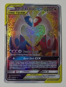 Pokemon Card Latias & Latios GX Alt Art Tag Team Heart 170/181 NM Mint - Image 1