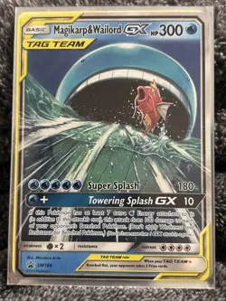 Pokemon TCG Magikarp & Wailord GX Tag Team Black Star Promo Card SM166 - Image 1