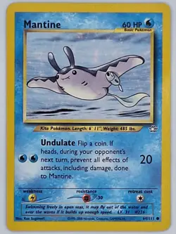 Mantine - Neo Genesis Set - 64/111 - Common - Pokemon Card - Unlimited - MP - Image 1