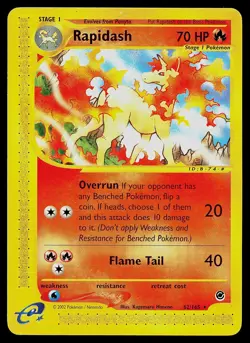 Pokemon Card - Rapidash Expedition 62/165 Rare Non-Holo - Image 1