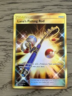 Pokemon TCG Lana's Fishing Rod Secret Rare Cosmic Eclipse Card 266/236 - Image 1