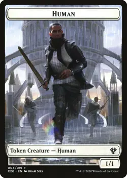 10 Human (004/019) / Treasure (019/019) MTG commander 2020 tokens - Image 1