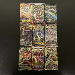 Pokemon TCG: Lot Of 9x Random Series Paldean Fates Pokemon Booster Pack New - Image 1