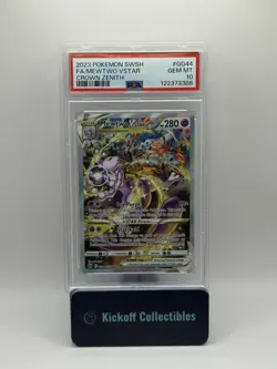 2023 POKEMON SWORD & SHIELD CROWN ZENITH #GG44 FULL ART/MEWTWO VSTAR PSA 10 - Image 1