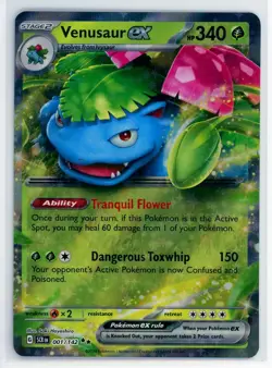 Pokemon TCG SV07: Stellar Crown Venusaur ex Double Rare 001/142 NM - Image 1