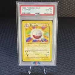 Electrode 021/102 Base Set Regular PSA 10 Gem Mint Pokemon TCG - Image 1