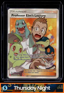 2018 POKEMON SUN & MOON LOST THUNDER #213/214 PROFESSOR ELM'S LECTURE - Image 1