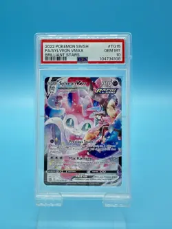 2022 POKEMON SWORD & SHIELD BRILLIANT STARS #TG15 FULL ART/SYLVEON VMAX PSA 10 - Image 1