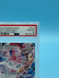 2022 POKEMON SWORD & SHIELD BRILLIANT STARS #TG15 FULL ART/SYLVEON VMAX PSA 10 - Image 4
