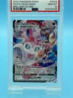2022 POKEMON SWORD & SHIELD BRILLIANT STARS #TG15 FULL ART/SYLVEON VMAX PSA 10 - Image 5