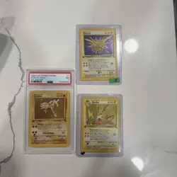 Pokemon TCG French Lot PSA 7 Kicklee Holo Raichu And Elector 1st Edition Fossil - Image 1