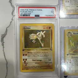 Pokemon TCG French Lot PSA 7 Kicklee Holo Raichu And Elector 1st Edition Fossil - Image 2