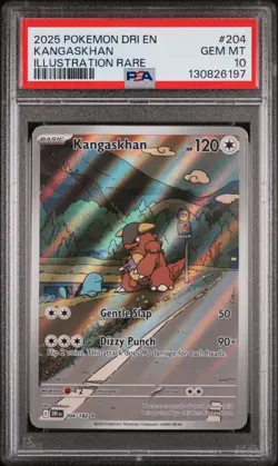 2025 POKEMON DRI EN-DESTINED RIVALS ILLUSTRATION RARE #204 KANGASKHAN PSA 10 - Image 1