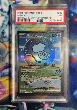 Pokemon-Mew EX(Bubble Mew) #232/091- Paldean Fates S&V Illustration Rare-PSA 7 - Image 1