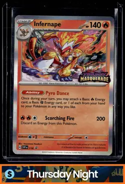 2024 POKEMON BLACK STAR PROMO SVP EN #116 INFERNAPE TWILIGHT MASQUERADE - Image 1