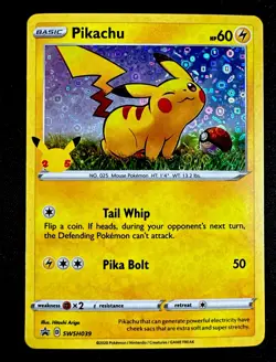 Pikachu SWSH039 NM General Mills Holo Black Star Promo 25th Anniversary Pokemon - Image 1