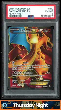 2014 POKEMON XY FLASHFIRE #100/106 CHARIZARD EX FULL ART ULTRA RARE PSA 6 - Image 1