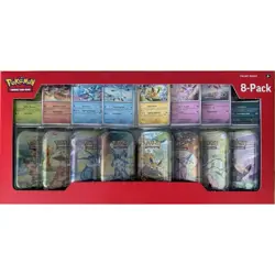 Pokemon TCG Prismatic Evolutions 8 Mini Tins Display Costco (x2 Boxes) - Image 1