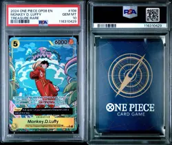 MONKEY D. LUFFY TREASURE RARE ONE PIECE OP08-TWO LEGENDS 2024 109 PSA 10 - Image 2