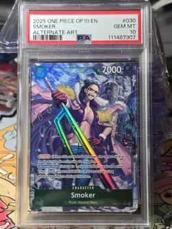 Smoker OP10-030 PSA 10 SR Alt Art Holo - One Piece Royal Blood - English - Image 1