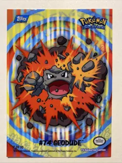 GEODUDE Pokemon Card TCG Topps Tv Animation Edition Stick On Puzzle - Image 1