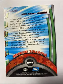 JAMES Pokemon Card TCG Topps Tv Animation Edition HEROES & Villains - Image 2
