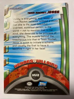 JESSE Pokemon Card TCG Topps Tv Animation Edition HEROES & Villains - Image 2