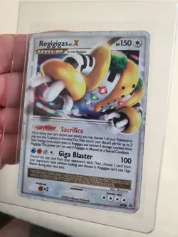 DAMAGED Pokemon TCG Regigigas LV.X DP Black Star Promotional Holo Card DP30 - Image 2