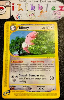Blissey 6/147 MP Non Holo Rare Forest Tree Art Aquapolis Pokemon Card! - Image 1